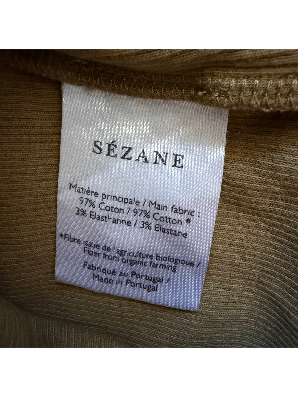 Sezane Marcelo Ribbed Tank Top Racerback Organic Cotton Women's Size Small - Picture 4 of 4
